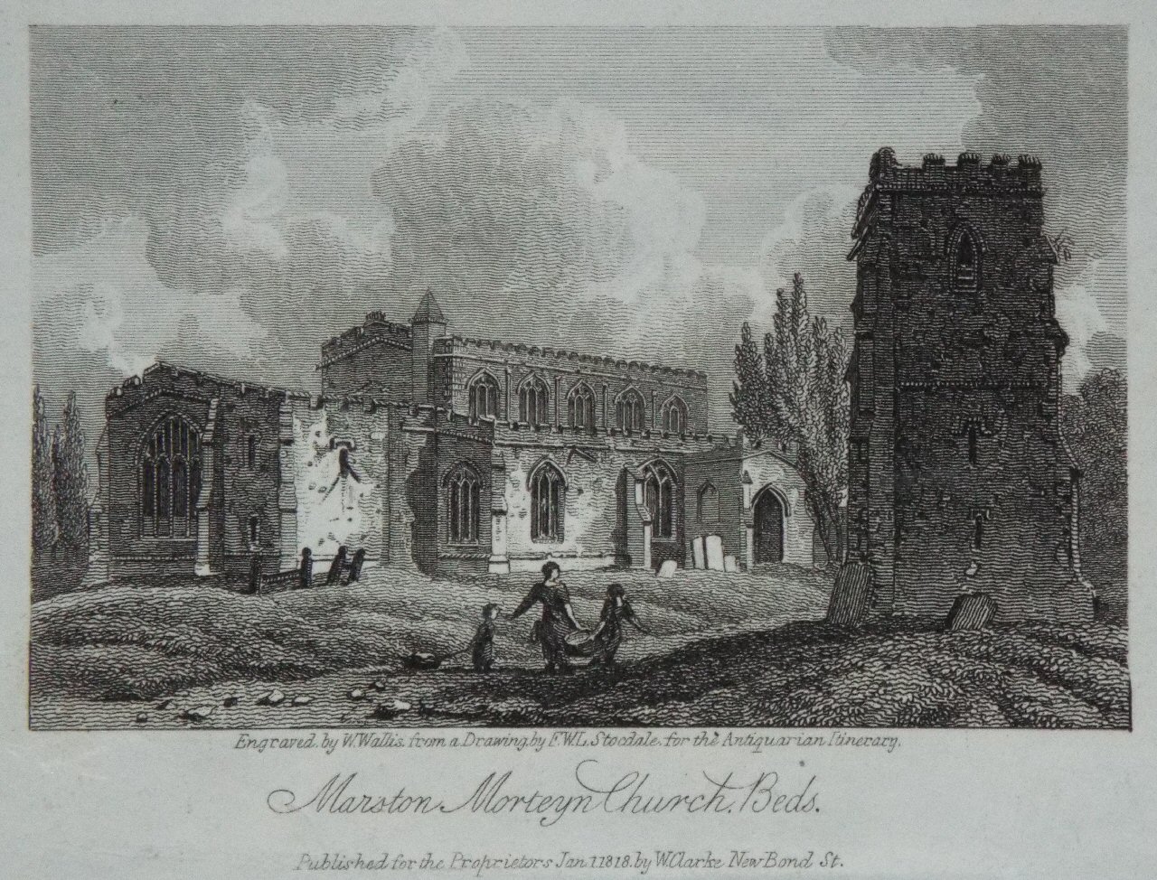 Print - Marston Morteyn Church, Beds. - Wallis